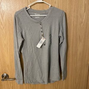 Grey thermal Henley long sleeve